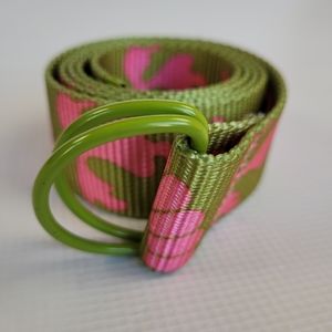 Vintage Old Navy Super Groovy Pink-Green Belt with Double Ring  Size M